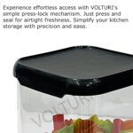 VOLTURI Air Tight Containers for Kitchen Storage (Pack of 6, 1200 ML), Kitchen Storage Box, Airtight Container Set, Fridge Storage Containers for Pulses, Cereals, Grains, Fruits, Vegetables - Image 7