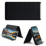 Foldable Silicone Aluminum Holder, Flexible Silicone Phone Stand with Anti-Slip Pad, Portable Rollable Multi-Angle Stand for Phone Tablet Laptop – Bendable & Foldable Home, Office, Travel (1, Black)