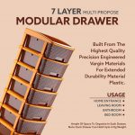 7XL Plastic Modular Drawer System for Home, Office, Hospital, Parlor, School, Doctors, Home and Kids, Product Dimension When Asembeled (30Cmx37Cmx105Cm) (Chocolate Brown, 7XL) - Image 8