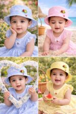 Nephar Baby Girl Floral Bucket Hat | Cute Decorative Sun Hat for Toddlers | Soft Lightweight Summer Cap | Outdoor Travel & Beach Hat for Kids - Image 3