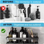 MosQuick® 2 pcs Plastic Bathroom Organiser Without Drill Wall Mounted Shelf Organizer Bathroom Shelves Rack Holder washroom Storage Organizer Shelf for Kitchen Bath Room Accessories Items (Black) - Image 7