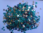 NNJ GROUP 500 Pcs Triangle Shape Mirror Kit for Craft, Lippan Art, Jewellery, Sewing, School Project for Children, 10mm Glass Mirror 1 Free Fabric Glue Cone