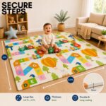 Baby Play Mat for 0 to 3 Years | Extra Thick 6mm Foldable Reversible Crawling Mat | BPA Free Waterproof Baby Mat for Floor (Learning Mats, Animal Print) - Image 2