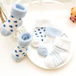 MumsLap Baby Socks for Boys and Girls | Cotton Blend Ankle Length Winter Socks for Newborns Infants Toddlers | Soft Breathable Terry Socks with Sweat Absorption, 5 Pairs (White, Blue, 0 to 12 Months) - Image 8