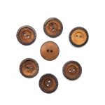 Coconut Shell Buttons 2 Hole Sewing Buttons for Fashion/Replacement/Decorative/Costume's/Jackets/Kurtis and Also Used DIY Art and Craft item (714-Coconut Shell metal ring 10pcs) - Image 2