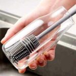 Silicone Bottle Cleaning Brush Set (2 Pcs – White & Grey) | Long Handle Soft & Bendable Silicone Cup & Bottle Brush | Multipurpose Cleaner for Bottles, Glasses, Baby Bottles & Kitchenware - Image 6