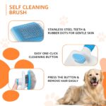 Amazon Basics Self Cleaning Slicker Pet Grooming Brush | Dogs and Cats | Rectangular Shape | Blue - Image 3