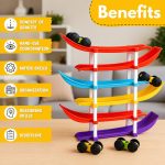 6-Level Car Ramp Racer Toy with 4 Mini Cars for Kids | Rolling Track Racing Toy for Toddlers Age 2-7 Years | Educational Car Slide | Birthday Gift for Boys & Girls | Colorful Racing Ramp Set - Image 2