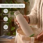 Eha Earth Friendly Motiva Insulated Water Bottle Made with Rice Husk, 600ml | Stainless Steel Water Bottle for Kids & Adults | Bottle for Men and Women| Leak Proof | 1 Unit - Image 5
