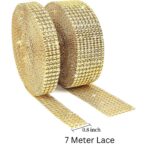 Rhinestone Lace for Saree Ribbon for Crafts, Cake, Birthday Decorations, Wedding, Baby Shower Event and Arts (7 Meter) - Image 2