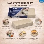 NARA Ceramic Clay for Pottery, Hand Sculpting, Wheel Throwing & Ceramic Art Projects – Soft, Sculpting & Natural Clay, Natural Kiln-Fire Clay for Artists & Hobbyists – 500g - White - Image 3