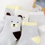 SYGA 5 Pairs Baby Girl Boys Non Slip Trainer Socks Toddlers Infant Socks Warm and Cotton Stretch Baby Socks- Grey Puppy, 6 Month to 2 Years - Image 4