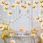 Party Propz Golden Balloons For Decoration - 12 Pcs, Golden Confetti Balloons for Decoration | Party Decorations | Glitter Balloons Gold Balloons For decorations | Birthday Balloon - Image 6