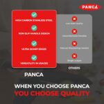 PANCA Knife Set of 3 with Cover, Stainless Steel Knives for Kitchen| Sharp Edge Cutting Chef Knifes for Chopping Vegetables, Fruits, Multipurpose Knife, Kitchen Tools(Set of 3, Black) - Image 3
