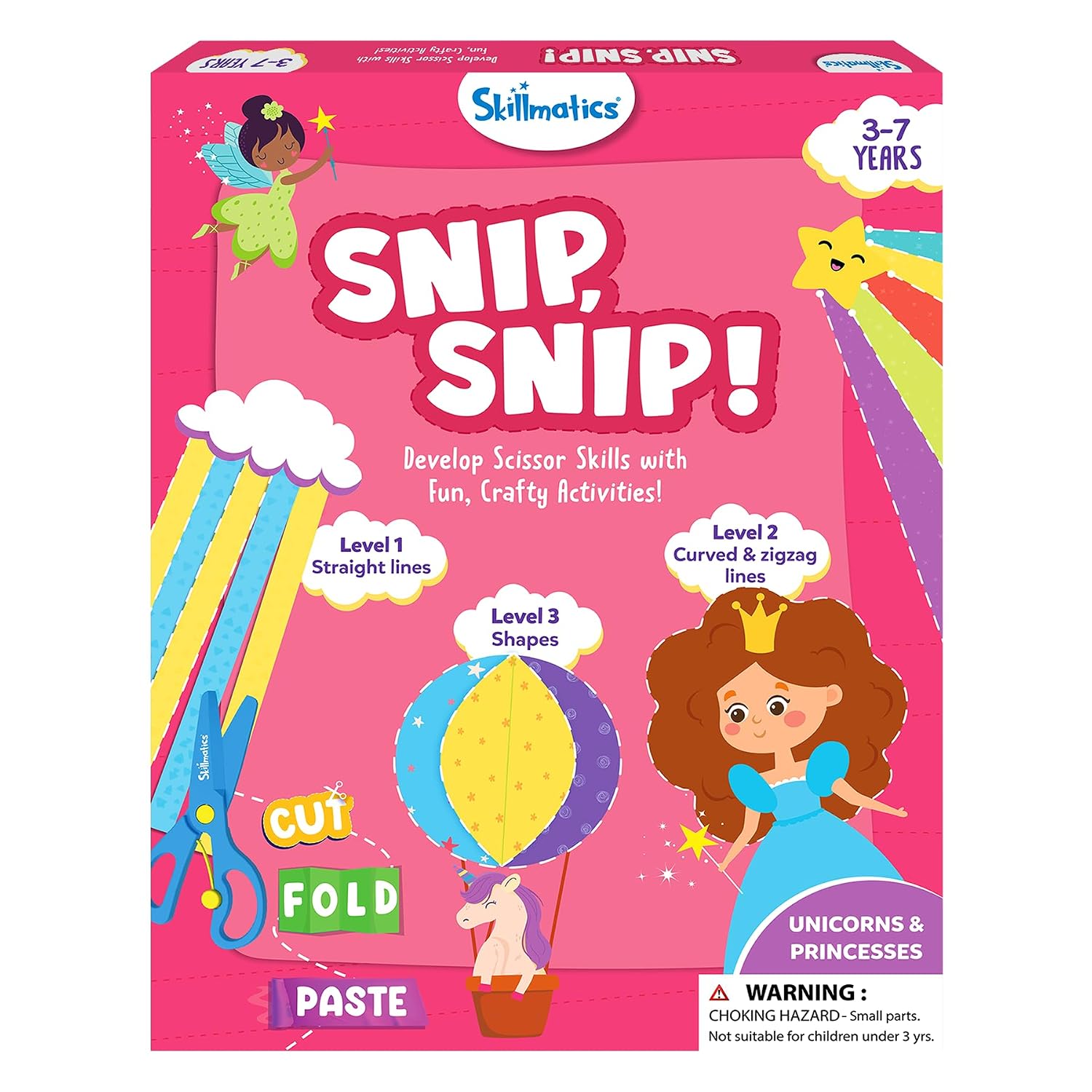 711H0lNvKxL._SL1500_.jpg Skillmatics Paper Scissor Skills Activity Book - Snip Snip 25 Fun Cutting & Creative Activities for Preschoolers 2 Child-Safe Scissors Fine Motor Skills Craft Kit Gifts 3 to 7 Yrs Multicolour | 25 Cutting & Creative Activities for Preschoolers, 2 Child–Safe Scissors, Felt Craft Kit, Screen-Free Fun, Gift for Ages 3–7 - Image 1