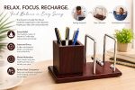 Premium Wooden Pen Stand for Office Table with Newton’s Cradle | Stylish Desk Organizer & Pen Holder for Office Desk | Stress Relief Pendulum Pen Holder for Table | Corporate Gift Item - Image 5