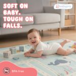 BabyPro 5mm Reversible Baby Playmat, 6 x 5 ft Foldable Mat, Play Trails | Waterproof, BPA-Free XPE Foam, Non-Toxic Bounce-Back Cushion, XL - Image 3