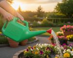 BENAVJI Watering Can Plastic Green Water Can with Sprayer for Plants Garden Indoor Outdoor Watering Shower Can Sprinkler for Plants Watering Hand Bottles for Garden Water Spray Can (Green, 5 Liter) - Image 2