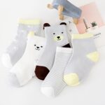 SYGA 5 Pairs Baby Girl Boys Non Slip Trainer Socks Toddlers Infant Socks Warm and Cotton Stretch Baby Socks- Grey Puppy, 6 Month to 2 Years - Image 7
