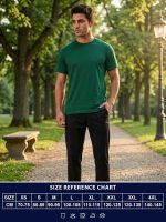 Lux Cozi Men's Cotton Solid Round Neck Regular Fit Half Sleeve T-Shirt | Tshirt for Men | Plain-Regular Fit - Image 3