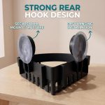 Plastic Bathroom Corner Shelf Wall Mounted, Self Adhesive Shower Organizer Rack with Hooks, Waterproof Storage Stand for Kitchen, Wash Basin & Bathroom Accessories (3 PCS Black) - Image 2