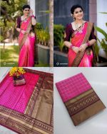 Jogal Women's Trendy Banarasi Kanjivaram Art Silk Saree, Zari Border with Blouse Piece Bridal Sari - Image 7