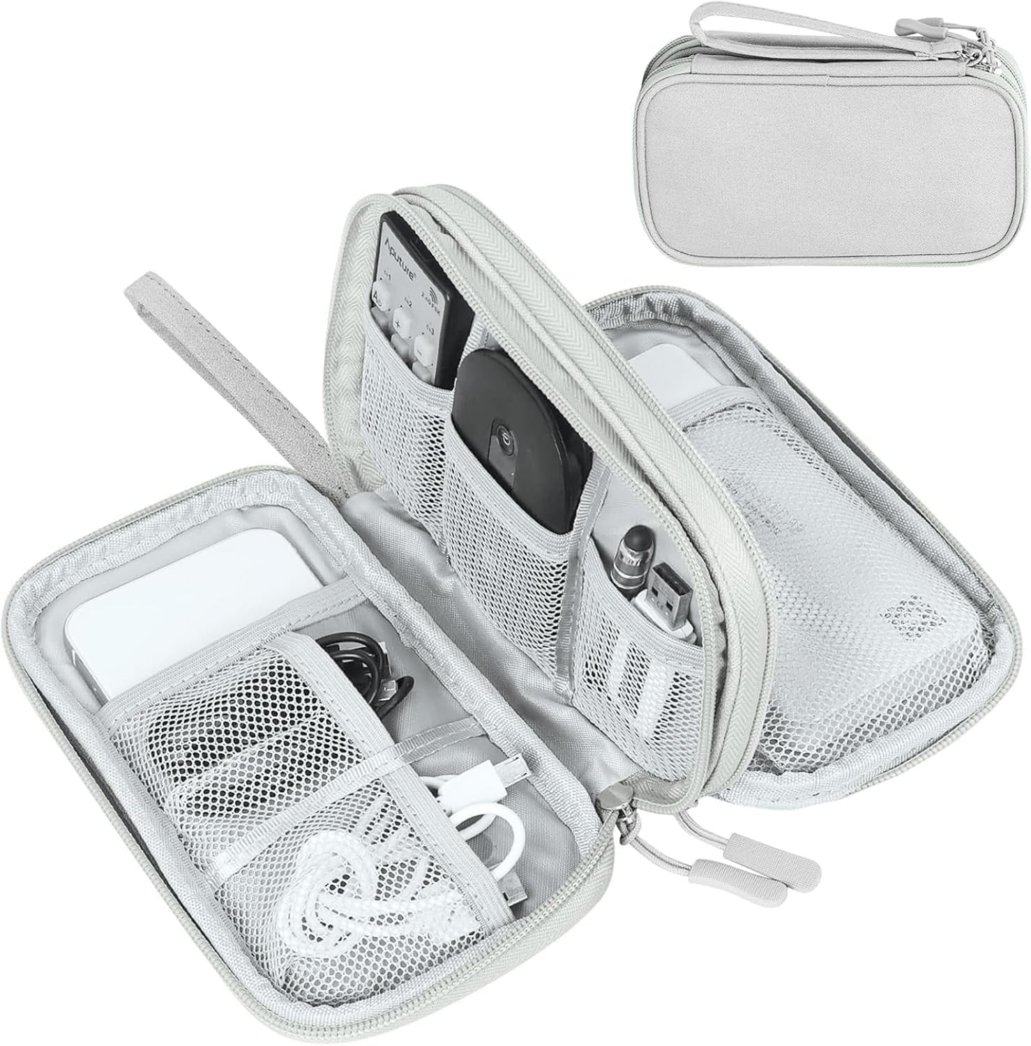 7128wgO-JNL._SL1500_.jpg SaleOn 8.3x5 Inch Tech Pouch Organizer with 1 Year Warranty – Portable Storage Organizer for USB Cable, Charger, Earphone, Power Bank, Hard Disk & Digital Gadgets, Travel Mobile Bag for Men - Image 1