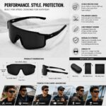 ALNA-TURA Sport Sunglasses for Men & Women UV400 Protection | Cycling Running Driving Goggles | Wraparound Shield Design | Anti-Glare Mirrored Lens | Lightweight Outdoor Sports Eyewear - Image 5