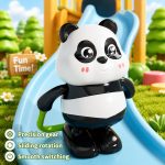 Cute Panda Action Toy for Kids (1 PCS) – Rotating & Moving Panda Toys with Skateboard, Hula Hoop & Jump Rope, Educational Interactive Toy for Boys & Girls - Image 2