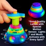 Spinning Lattu Toy with LED Lights Music Rotating Top Educational Kids Birthday Gift Pack of 1 - Image 4
