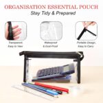 GLUN® Black Transparent Makeup Pouch with Zipper | Clear Cosmetic Travel Bag for Women | Waterproof Toiletry Organizer | Multipurpose Pouch for School, Travel & Daily Use - Image 3