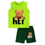 TS LAVI TAVI Baby Cotton Clothing Set | Sleeveless T-Shirt & Shorts Combo | Summer Wear for Boys & Girls | Soft Breathable Fabric | Multicolor Pack of 3 - Image 4
