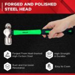 WULF 0.5 lb Heavy Duty Ball Pein Hammer | Drop-Forged Steel Head with Shockproof Fiberglass Handle | Anti-Slip Grip for Metalwork, Construction, Carpentry & DIY | Professional Hand Tool - Image 2