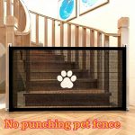 Magic Dog Gate for Doorways and Stairs - No Drill Portable Mesh Pet Gate Safety Fence for House, Heavy Duty Woven Net Dog Barrier. - Image 3