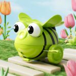Children's Wind-Up Tumbling Bee Early Interactive Educational Bee Baby Development Toy with Mechanical Rolling, Jumping, Crawling and Sitting Toy for Children