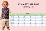 A.T.U.N. (ALL THINGS UBER NICE) Baby Boys 100% Cotton Ethnic Kurta Pyjama Set with Printed Nehru Jacket | Traditional Indian Festive Clothing Set for Infants | Elegant Wedding Celebration Outfit - Image 6