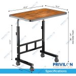 WONDWILD Multi-Purpose Laptop Table, Study Table| Bed Table| Adjustable Height, Portable for Office, Work Form Home | DIY Table, Easy to Assemble, Engineered (Wood ADJ) - Image 5
