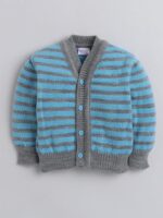 SMAZZ 3-Piece Baby Woolen Winter Set | Soft Knitted V-Neck Sweater, Cap & Socks | Cozy Full Sleeve Cardigan Outfit for Newborn Boys & Girls (0–12 Months) - Image 5