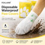 40 Pcs Disposable Dog Shoes, Waterproof Pet Paw Protector Boots with Adhesive Tape, Outdoor Walking Foot Covers for Small Medium Dogs & Cats, 7.5-17.5kg - Image 2
