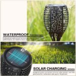 XERGY Solar Lights Outdoor Waterproof Dancing Fire Mashaal Flame Torch 96 LED 2200 mAh Battery Lantern Landscape Decoration Lighting Auto On/Off for Garden Balcony Driveway's (Large Size Pack of 4) - Image 3