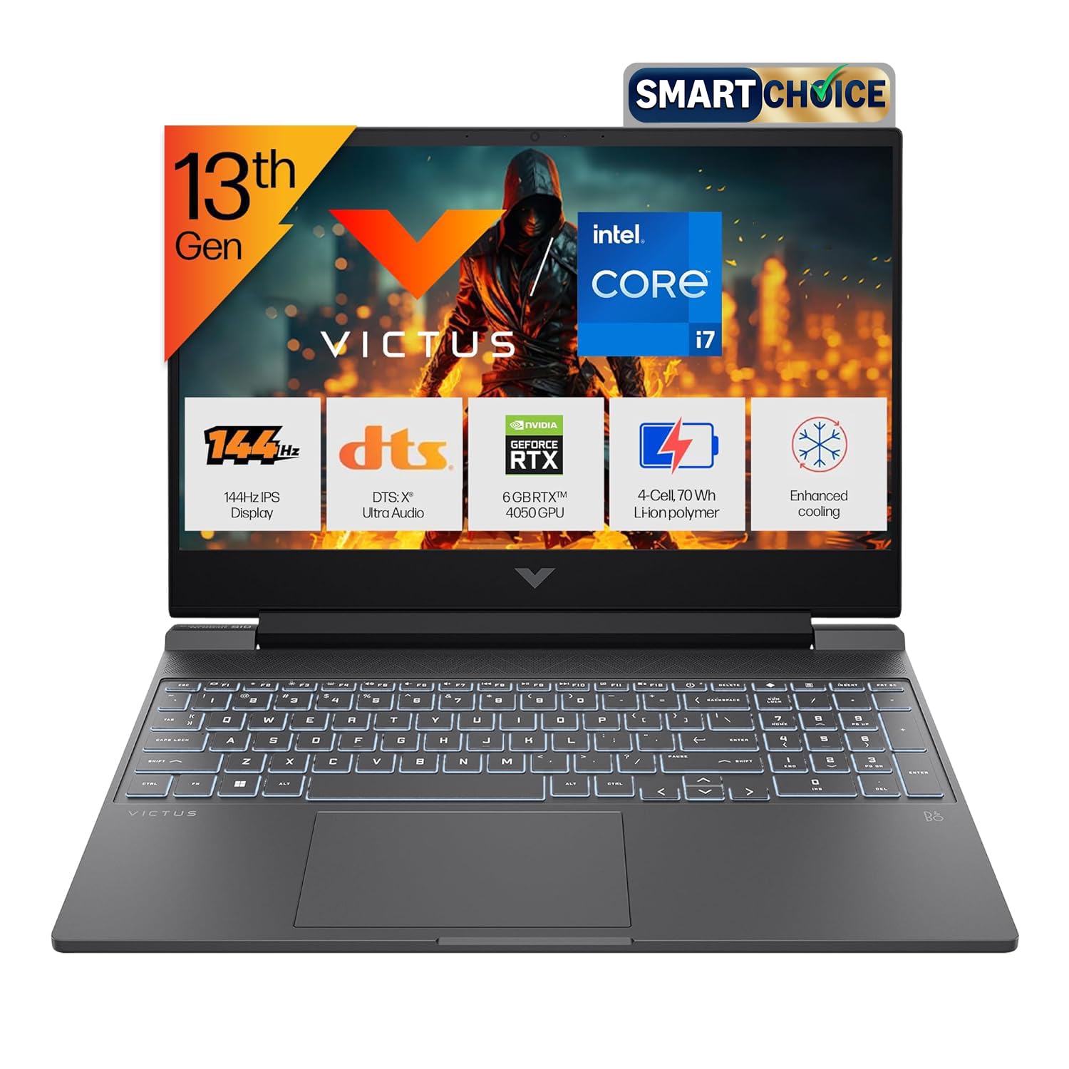 7136hMkIEBL._SL1500_.jpg HP Smartchoice Victus, 13th Gen i7-13620H, 6GB RTX 4050, 16GB DDR4(Upgradeable) 512GB SSD, 144Hz, 300nits, 15.6''/39.6cm, Win11, Office24, Mica Silver, 2.3kg, fa2100tx, Xbox Gamepass* Gaming Laptop - Image 1