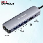 Honeywell New Launch 6-in-1 Type C Docking Station with 4K HDMI Port, 1GBPS RJ45 Ethernet Port, 3xUSB Port & Type C 3.0 PD 100W, for All Type C Devices-Windows/MacBook, On-The-Go Feature - Image 2