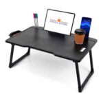 DIVIJA STORE Wood Smart Multipurpose Foldable Laptop Table with Cup Holder, Study Table, Bed Table, Breakfast Table, Foldable and Portable/Ergonomic & Rounded Edges/Non-Slip Legs (Black), 59 cm, 8 cm - Image 5