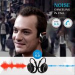 B95 Small Bluetooth on Ear Headphones Wrap Around Head - Sports Wireless Headset with Built in Microphone and Crystal-Clear Sound, Foldable and Carried in the Purse, and 12-Hour Battery Life, Black - Image 3