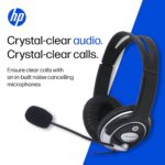 HP Wired On Ear Headphones with Mic with 3.5 Mm Drivers, in-Built Noise Cancelling, Foldable and Adjustable for Laptop/Pc/Office/Home/ 1 Year Warranty (B4B09PA) - Image 2
