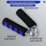 Boldfit Hand Grip Strengthener with Foam Handle, Hand Gripper for Men & Women for Gym Workout Hand Exercise Equipment to Use in Home for Forearm Exercise, Finger Exercise Power Gripper Blue-Black - Image 6