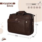 Leather World Synthetic Leather Briefcase: 15.6 Inch Brown Laptop Office Expandable Messenger Shoulder Bag for Men and Women - Image 2