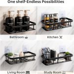 YEKDA Self-Adhesive Bathroom Storage Rack No-Drill Wall Mount Shampoo & Toiletries Holder Stand for Bathroom Wall Orgnizer (Drain Bathroom shlave) - Image 3