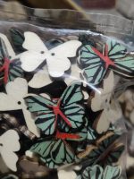 Wooden Butterfly Shape Buttons 2 Hole Sewing Buttons for Fashion/Replacement/Decorative/Jackets/Kurtis and Also Used DIY Art and Craft item (709 - Wooden CYAN BUTTERFLY Buttons 24 pcs) - Image 4