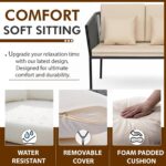BRISHI Outdoor 4 Seater Sofa Set | Balcony Sofa | Patio Furniture Sets | Conversation Sets | Braid & Rope | (Grey,Cream) - Image 4